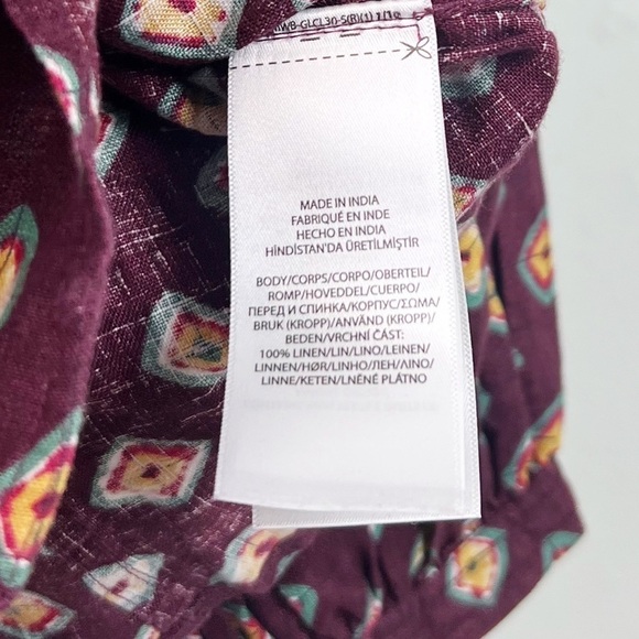 NWT Polo Ralph Lauren Block Print Linen Button Down Top - Picture 6 of 6